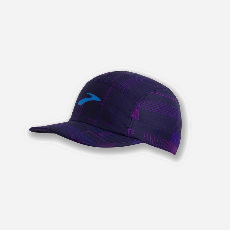 Brooks Propel NZ - Women's Running Hat - Matrix Navy Print/Purple (73985-WPAJ)